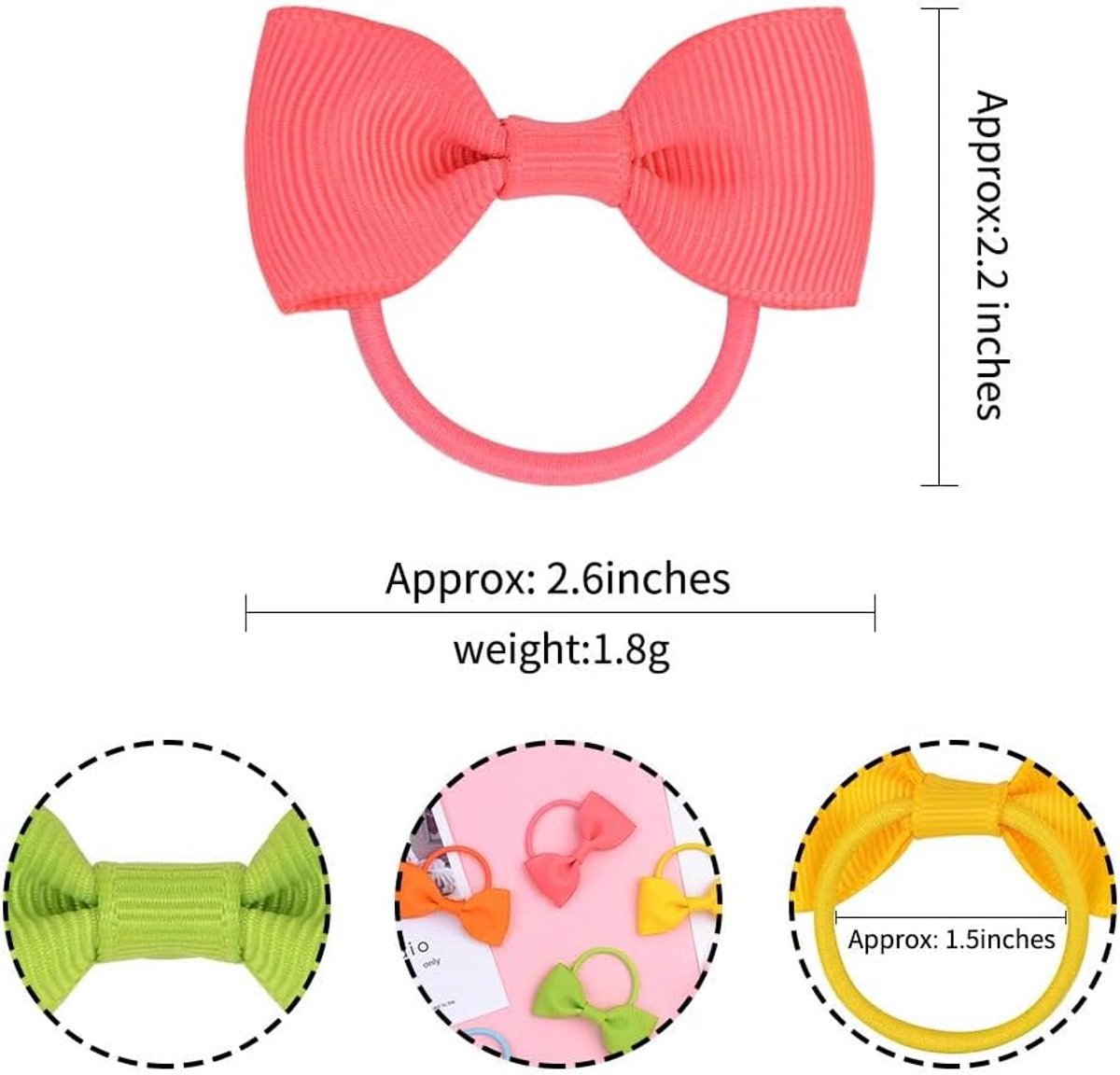 Pack of 40 multicolored hair clips and hair ties for baby girls, elastic headbands, hair ties for ponytails, elastic bands and hair cords - 40 pieces per pack — image 2