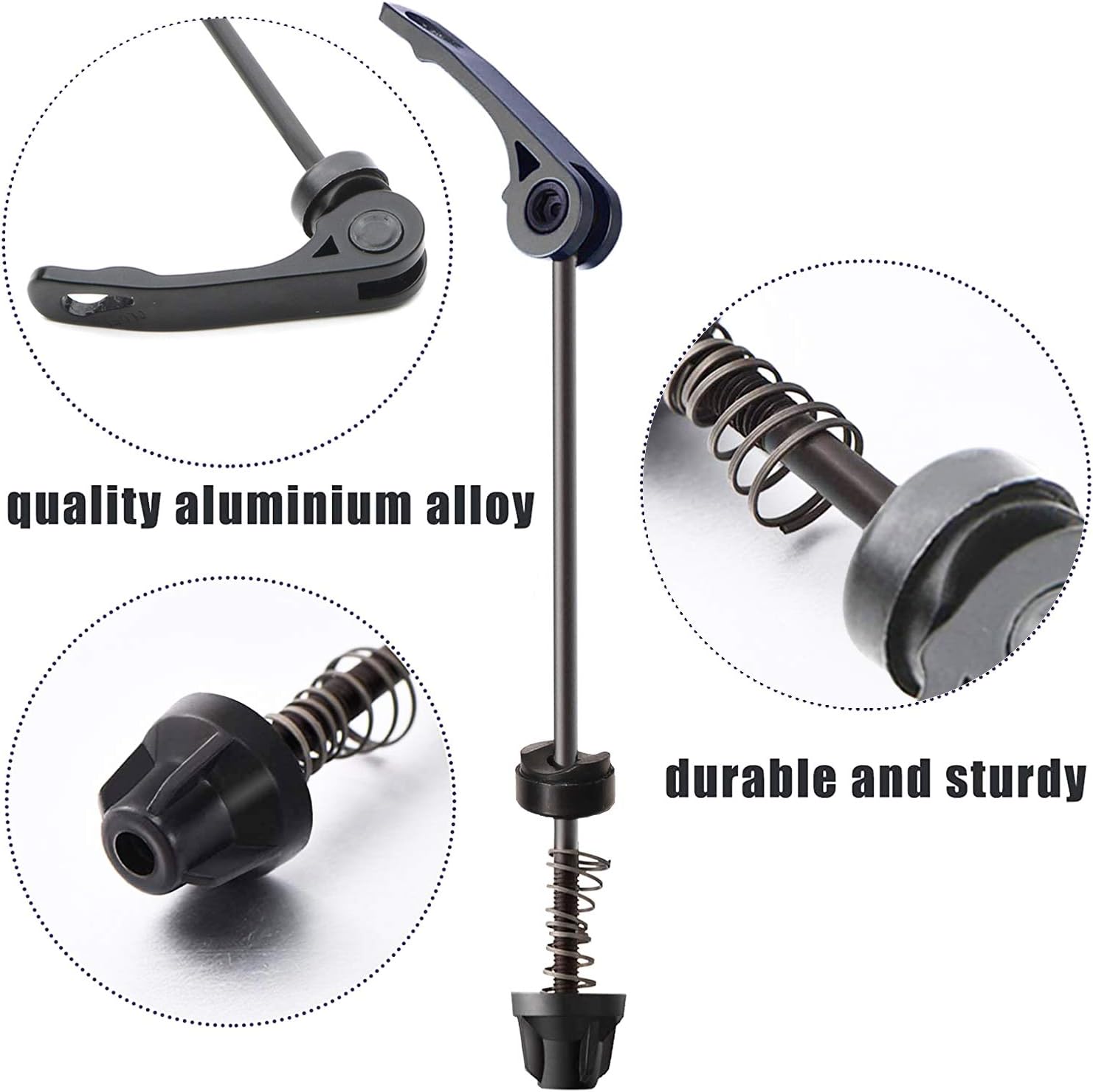 Road Mountain Bicycle MTB Wheel Hub Front and Rear Skewers Quick Release Skewer Clip Bolt Lever Axle QR 145/180 mm, a Pair โ image 2