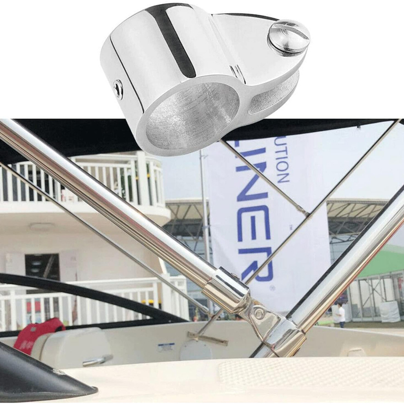 316 Stainless Steel Top Eye End Cap, Marine Top Slide Cap, Boat Canopy Fitting Hardware for Tube, Yacht Awning Connector(Double Canopy Set 25mm) — image 2