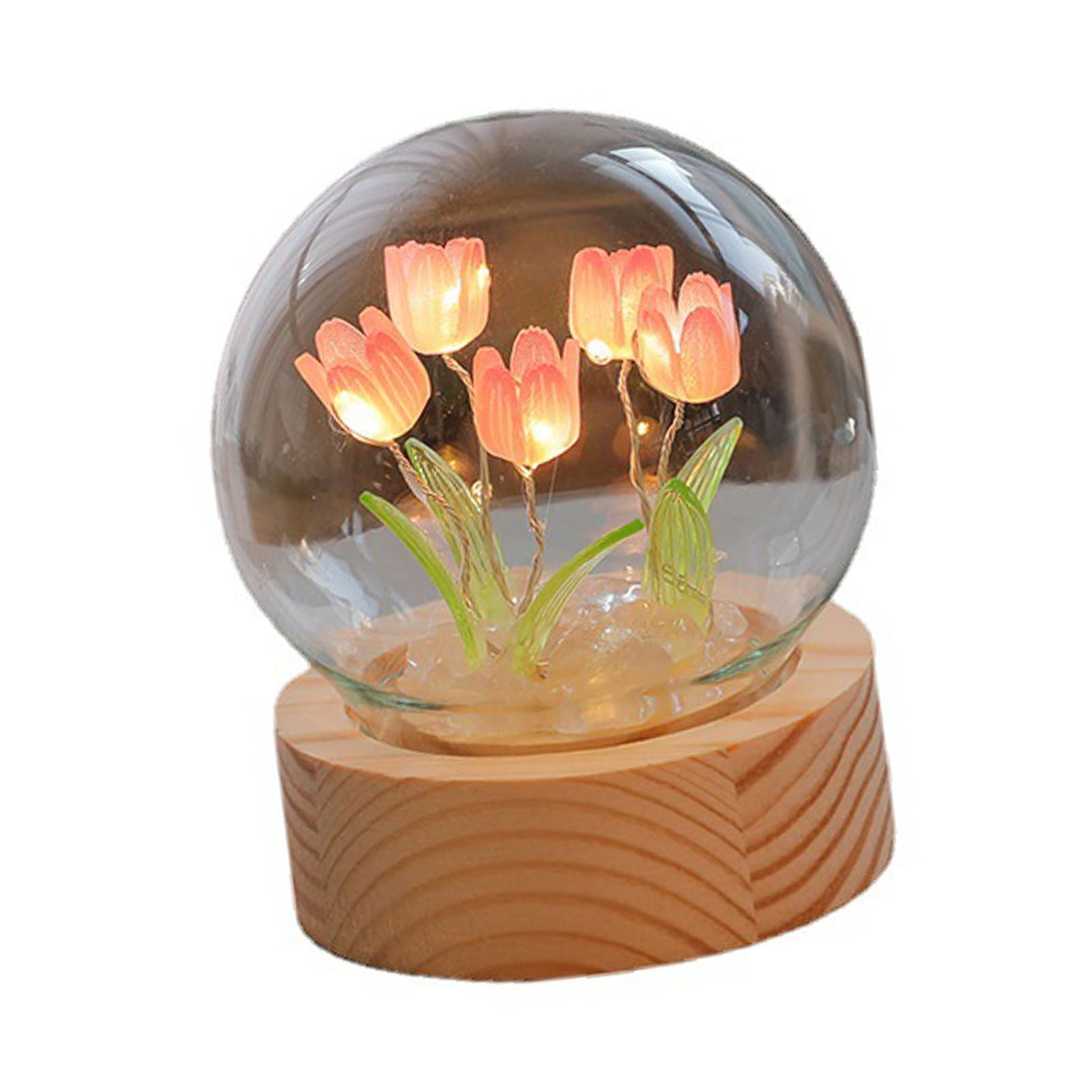 Flower Night Light Tulip Night Lamp Home Decoration Night Light Bedside Light for Office Bedroom Pink โ image 2