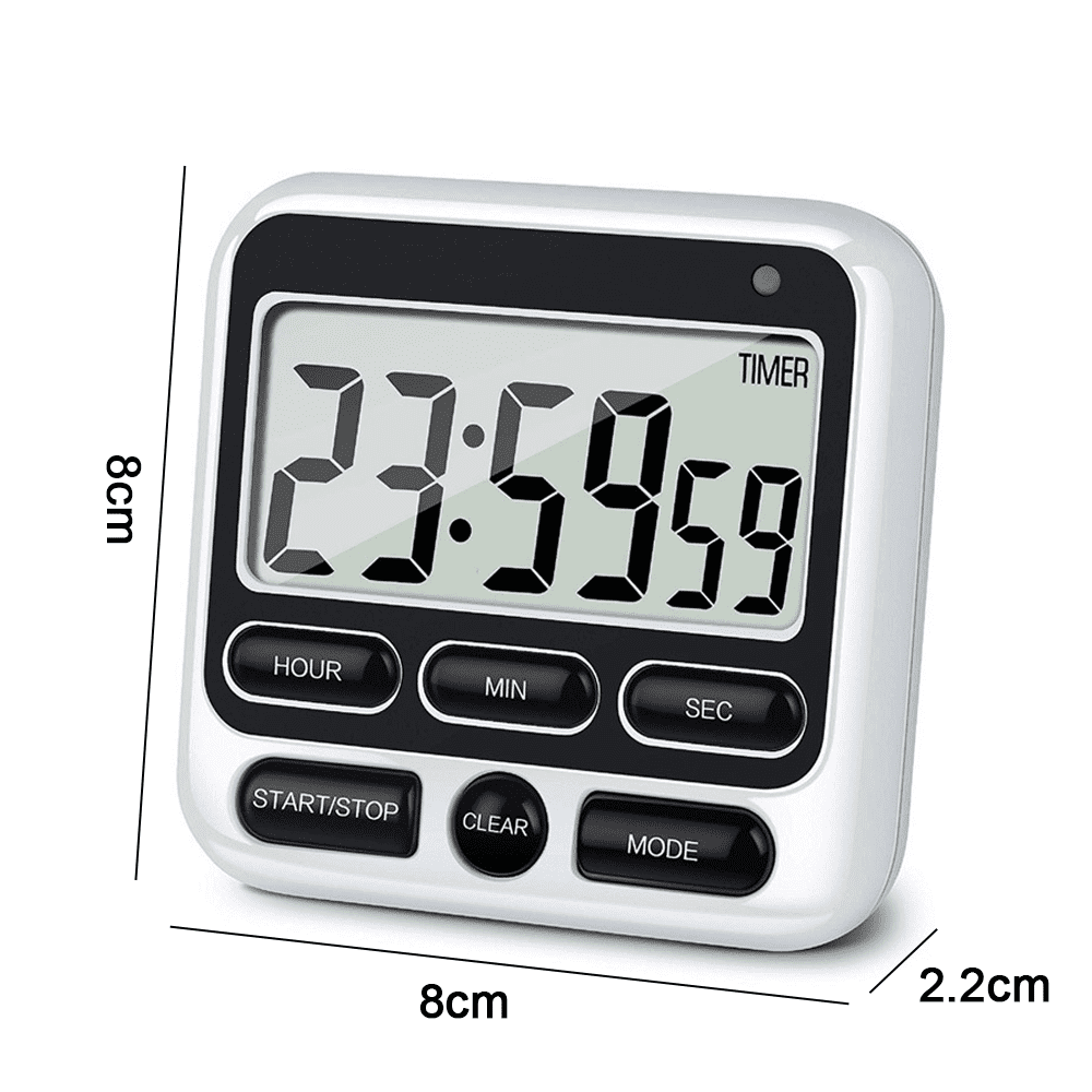 Digital Countdown Kitchen Timer -Count Up Down Magnetic Timer Clock for Cooking Baking Gym Students Black — image 5