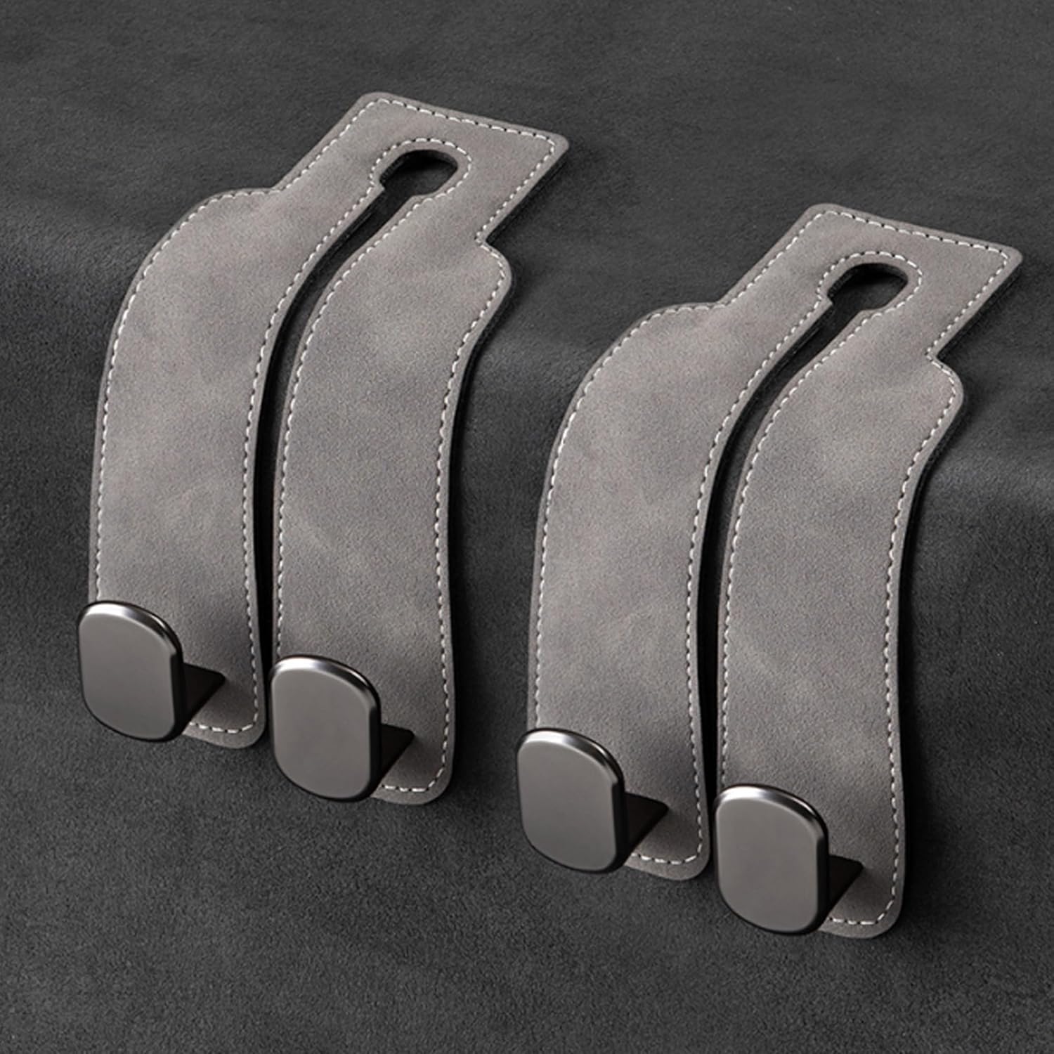 Car Headrest Hook, Car Hook for Wallet & Bag, Car Wallet Hook (Grey - Pack of 2)