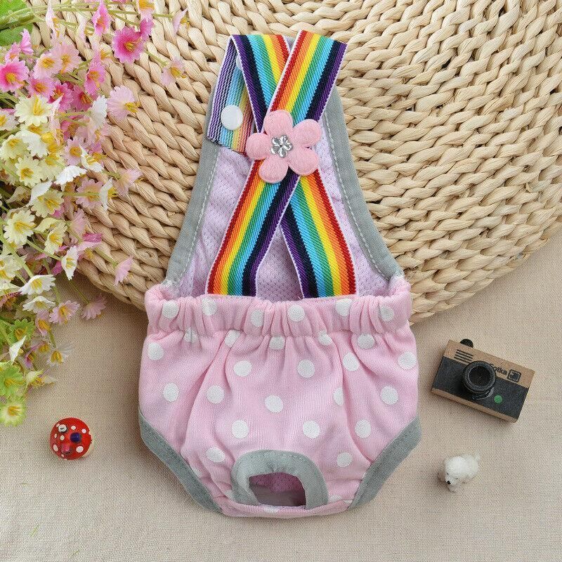 Female Pet Dog Cat Puppy Pant Menstrual Sanitary Nappy Diaper Wrap Underwear Pink - XXS — image 5