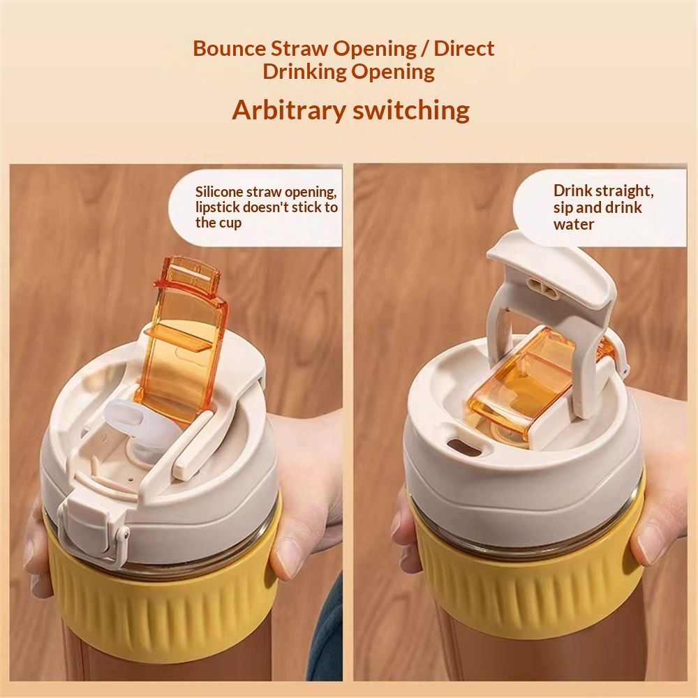 Coffee Mug with Straw & Lid – Multipurpose Jar Style Can Sipper for Green Tea, Milk, Juice, Smoothies & More – Reusable Drinking Cup for Home & Office (yellow) — image 2