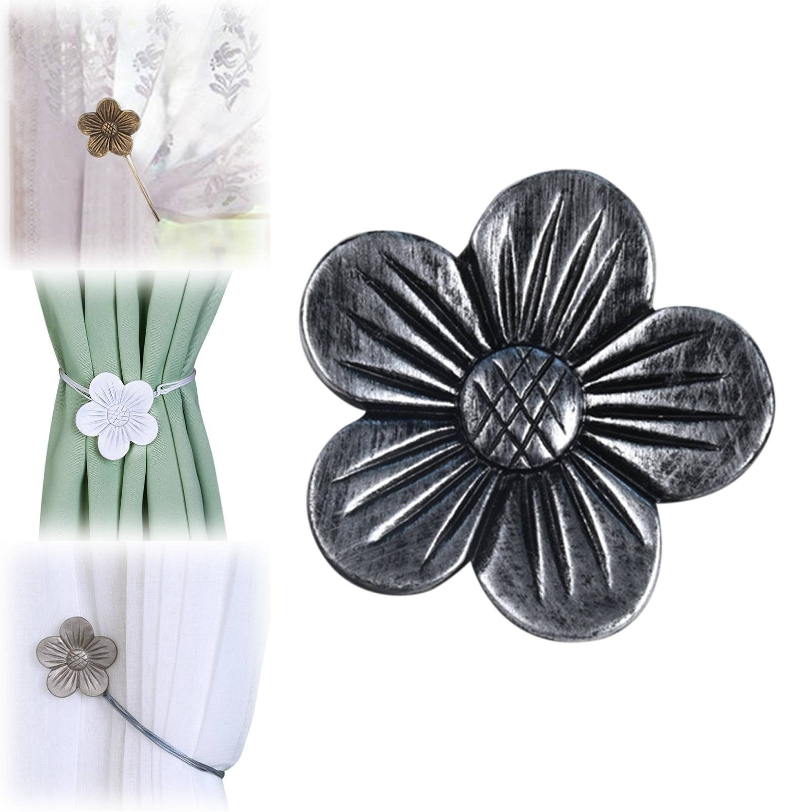 Magnetic Curtain Buckle Black, 1 x Magnetic Curtain Buckle Vintage Curtain Tieback Resin Flower Curtain Drapery Holdback Window Curtain Decorative Buckle — image 2