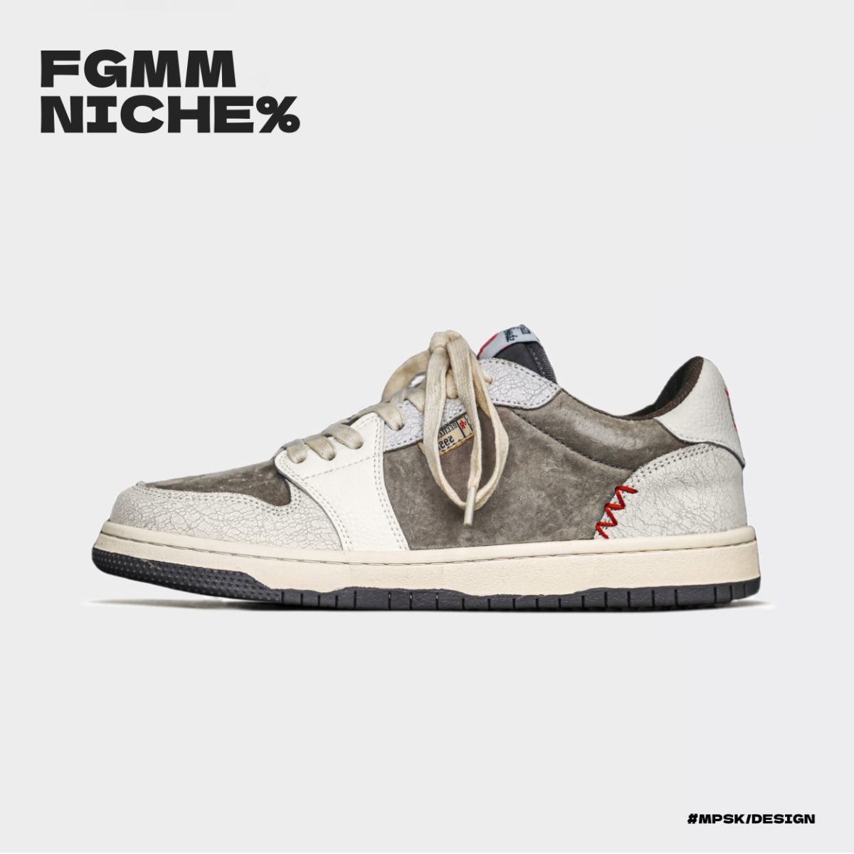 Embroidered Skate Shoes Floral Sneakers Canvas Skateboarding Shoes Handcrafted - Khaki - Size 11(AU11/EU44) — image 3
