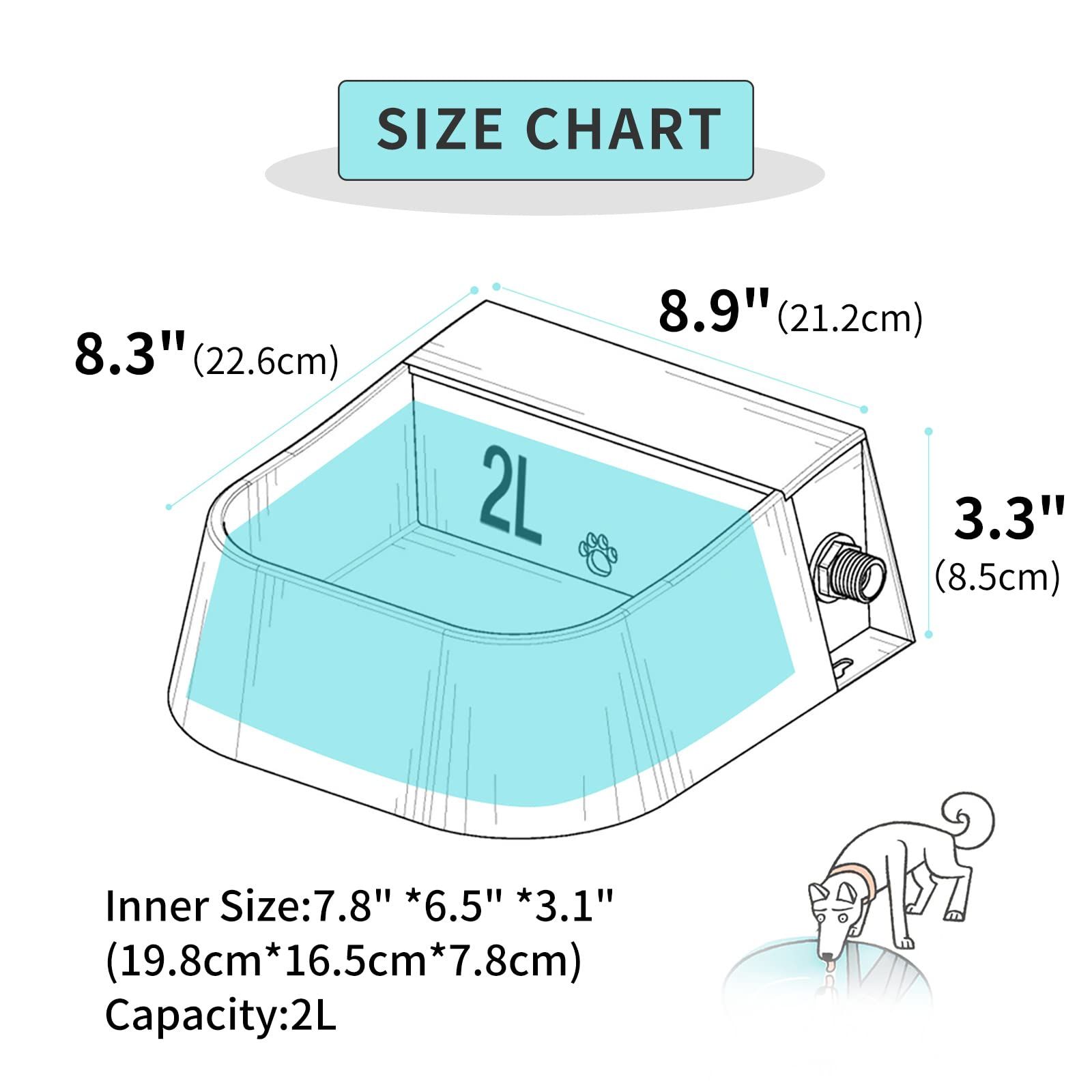 Dog Automatic Water Bowl, Outdoor Dog Water Bowl Auto-Fill Waterer Float Valve Bowl for Dog Goat Cat, Blue 2L — image 4