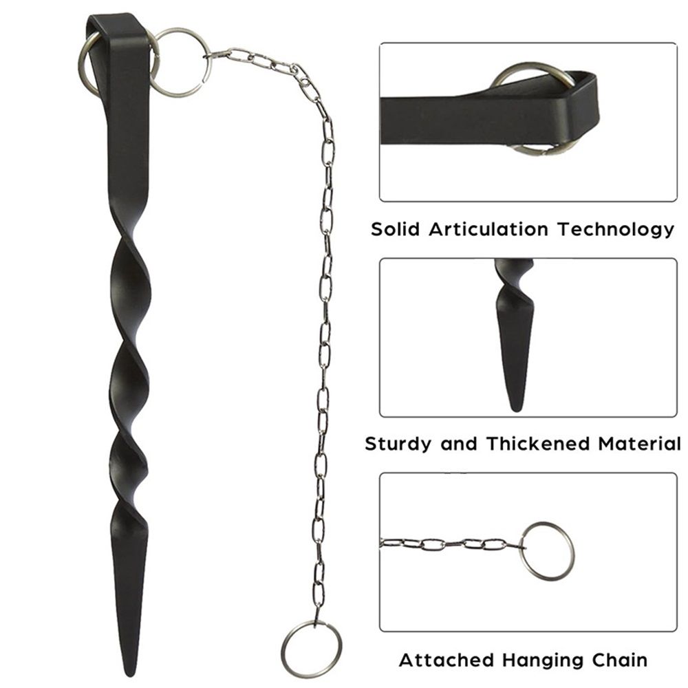 Rain Chains Anchor Stake – 12-inch Outdoor Rain Chain Base, Ground Anchor for Chains for Outdoor Gutters, Powder Coated Iron Anchoring Stake with 17-inch — image 2