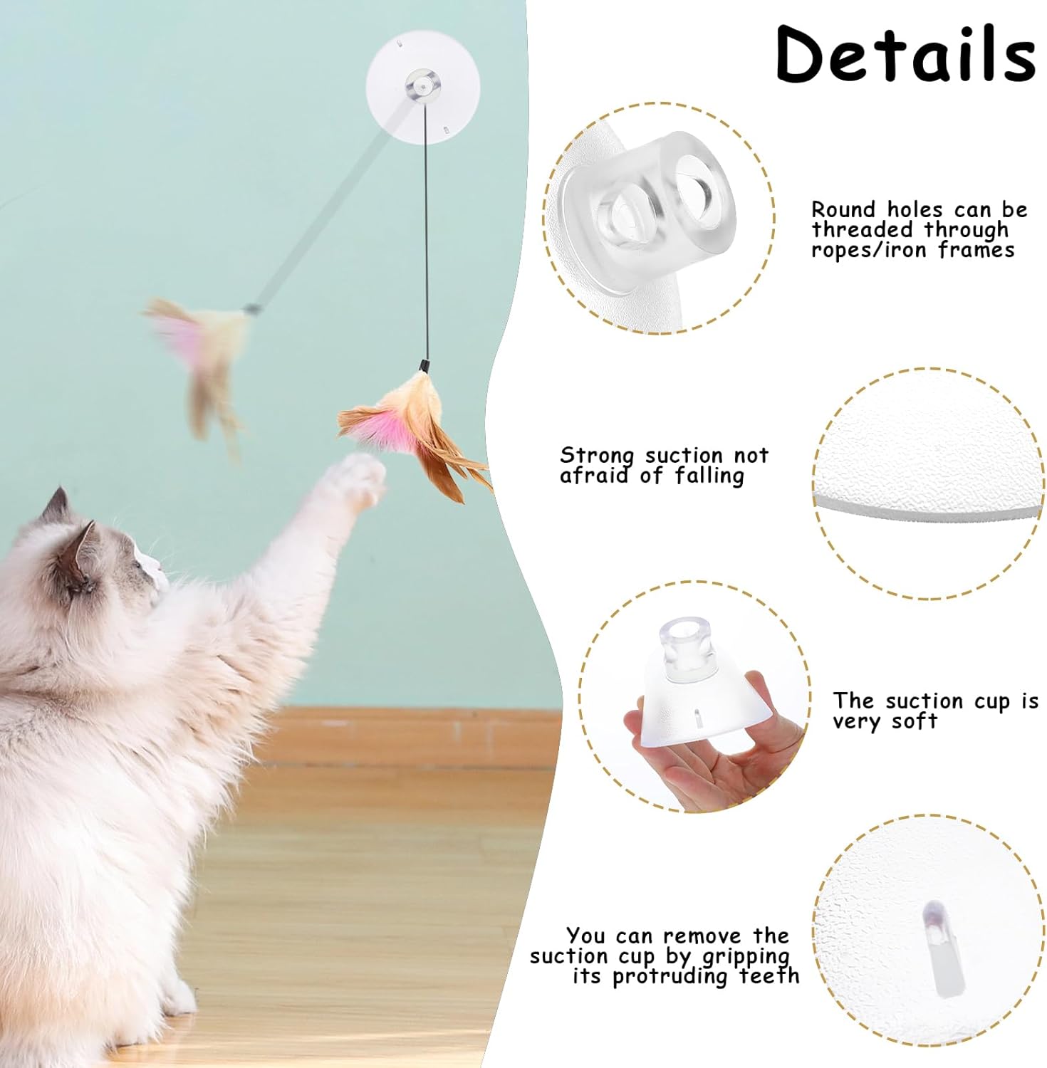 4 PCS Window Perch Suction Cup Large Replacement Clear PVC Sucker Pads Powerful Suction Cups for Cat Window Bed Seat Hammocks — image 2