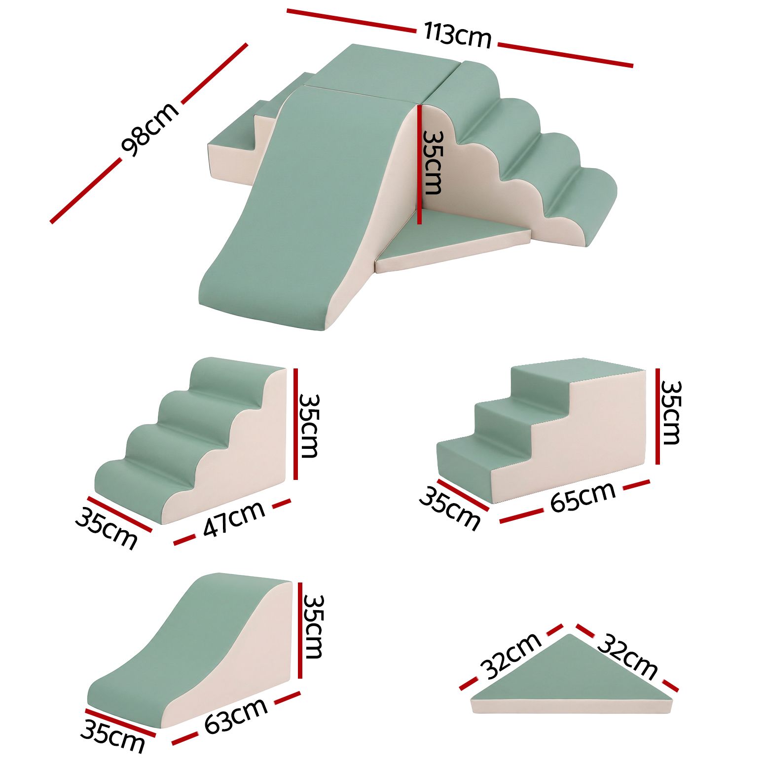 Keezi Kids Climbing Blocks 4-Piece Foam Toddler Playset Soft Indoor Climbing Toy Rocker โ image 2