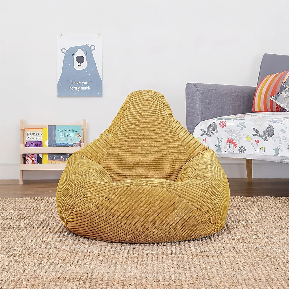 Jumbo Cord Beanbag Chair Cover Unfilled Large Bean Bag - Mustard โ image 2
