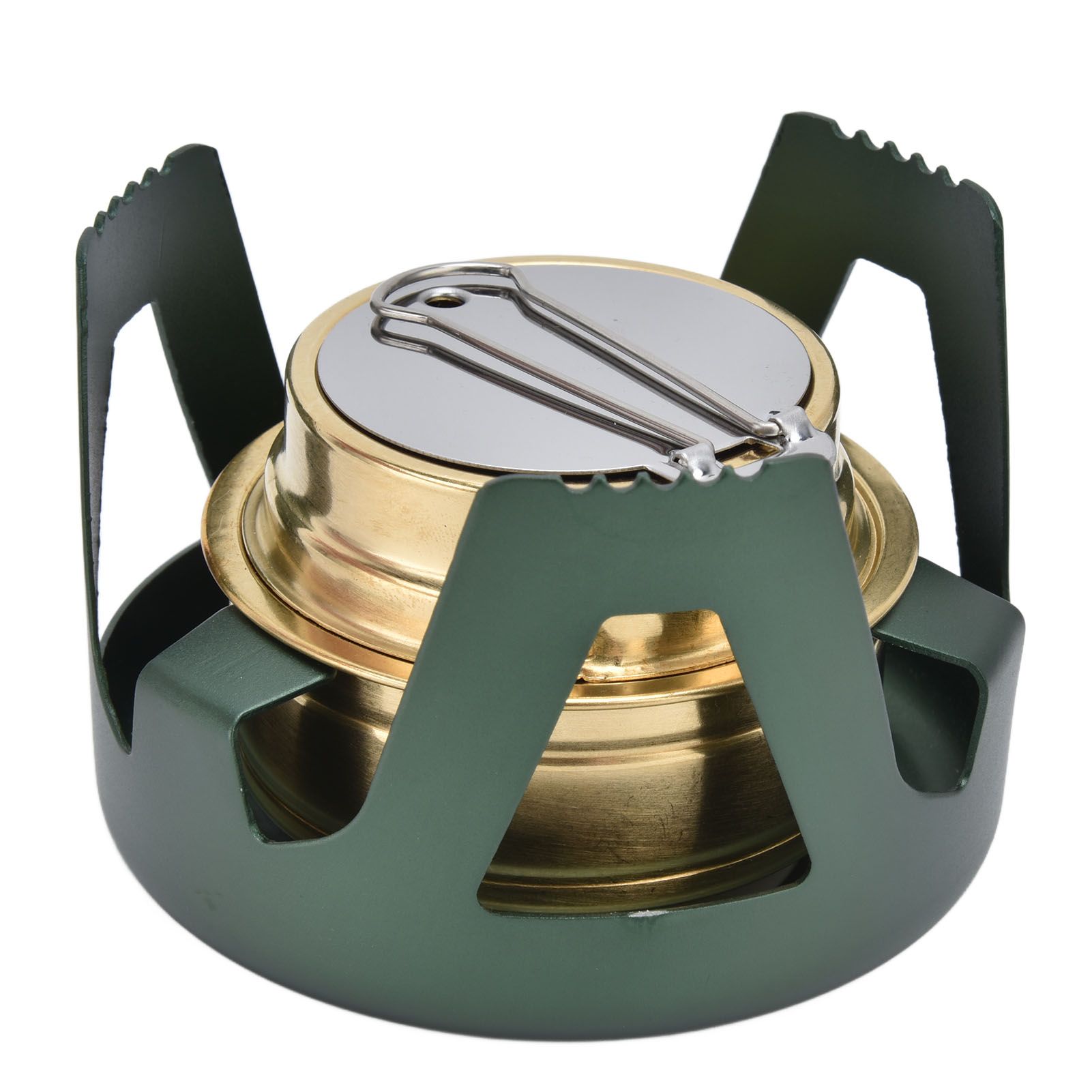 Camping Stove Windproof Vaporizable Portable Liquid Spirit Stove with Stand for Outdoor CampingGreen — image 4