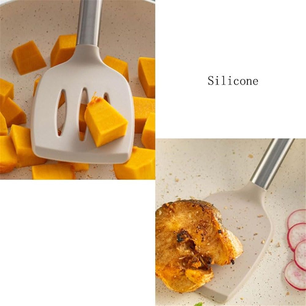 Pack of 2 Silicone Solid Turner, Non Stick Slotted Kitchen Spatulas, High Heat Resistant BPA Free Cooking Utensils, Ideal Cookware for Fish, Eggs โ image 3