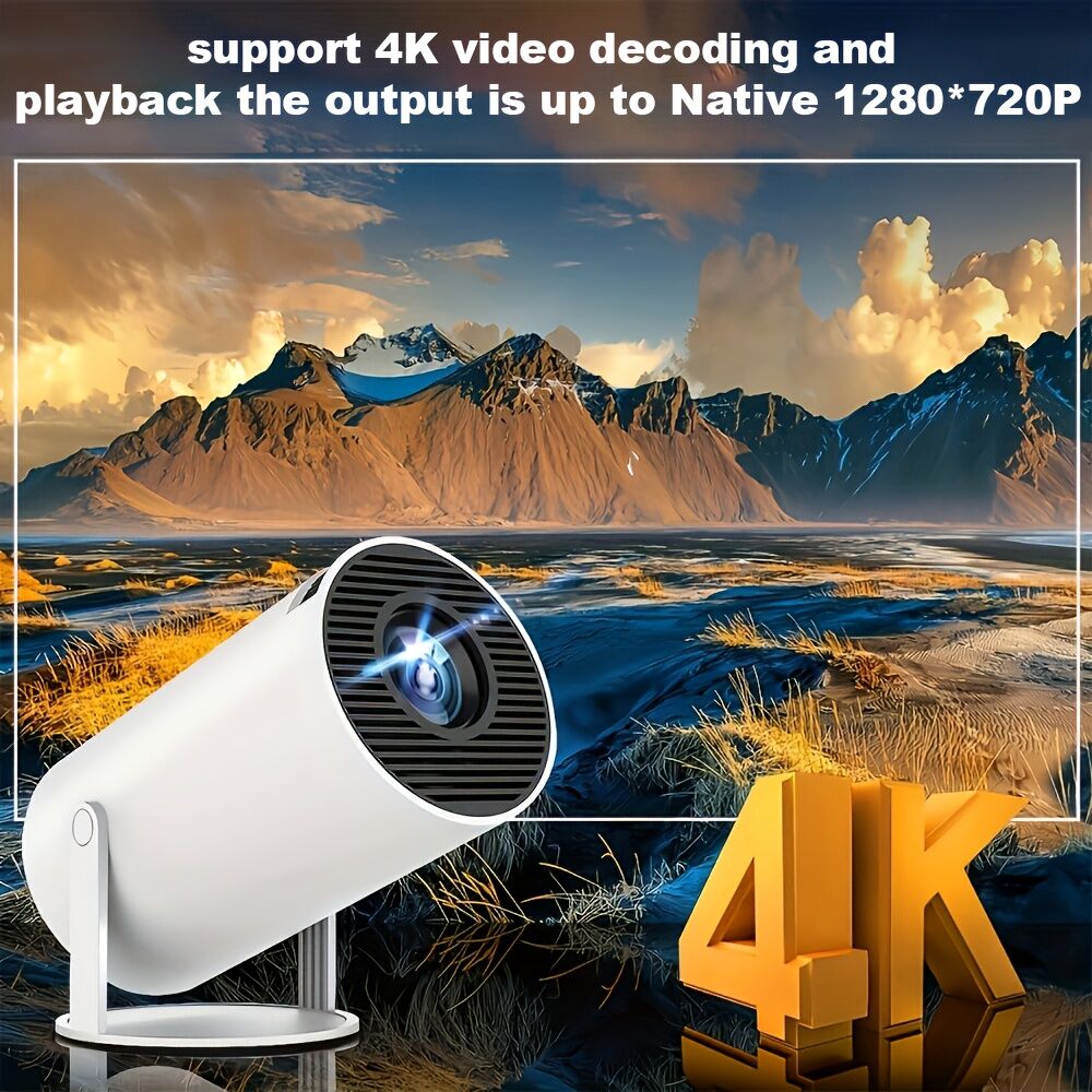 HY300 Pro mini portable projector, native 1280 * 720P support 4K / 350ANSI smart projector, with WiFi 6 BT 6.0, Screen adjustment, 180-degree rotation, home โ image 4