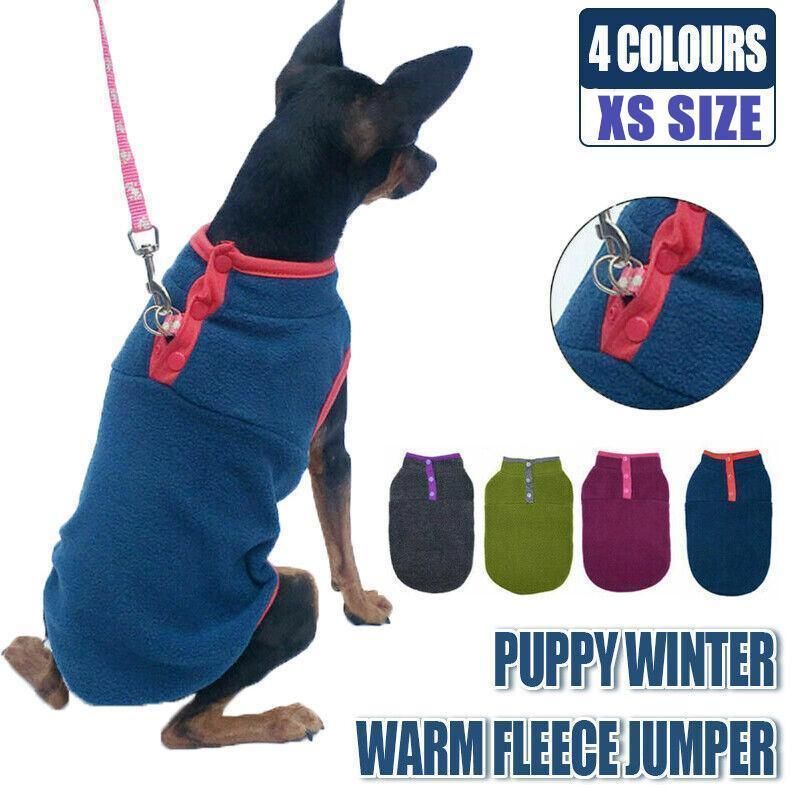 XS Pet Dog Puppy Winter Warm Fleece Jumper Vest Coat Jacket Apparel Clothes - Green — image 2