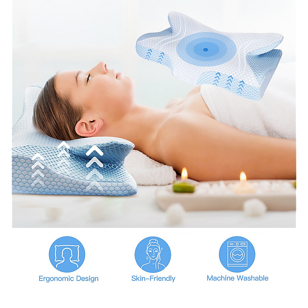 Memory Foam Contour Pillow with Breathable Washable Cover for Everyday Comfort โ image 4