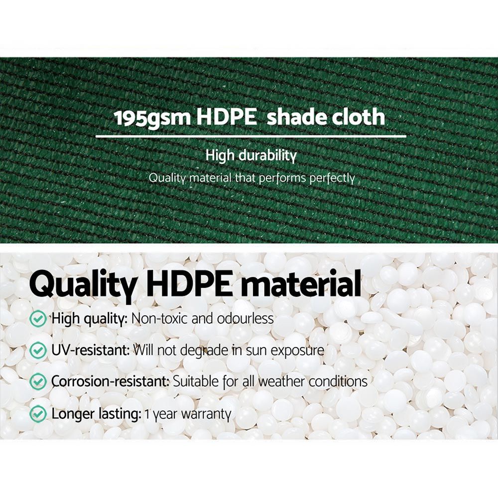 Instahut 90% Shade Cloth 3.66x10m Shadecloth Sail Heavy Duty Green โ image 5