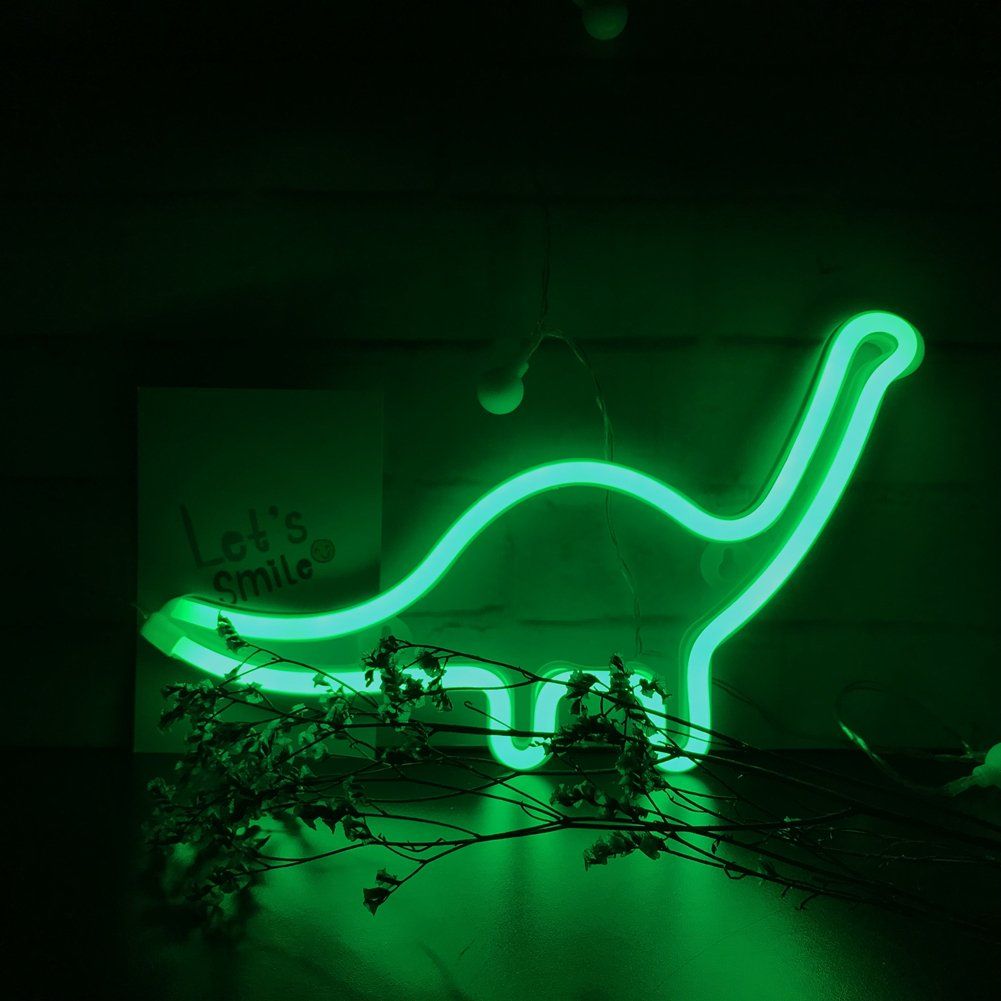 Dinosaur Decor Lamp Wall Art Sign for Kids Gift Battery or USB Operated Table LED Night Lights for Girls Bedroom — image 3