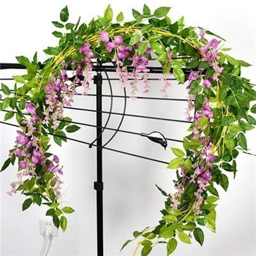 Artificial Flowers Wisteria Garland Vine Simulation Wreath Rattan Hanging Garland for Home Garden Ceremony Wedding Arch Floral Decor — image 5