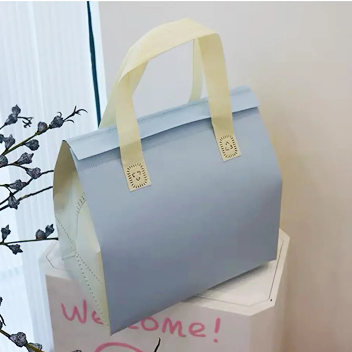 Packaging Bags 50pcs Thermal Insulated Takeaway Carrier Bags for Cups and Boxes - Blue โ image 6