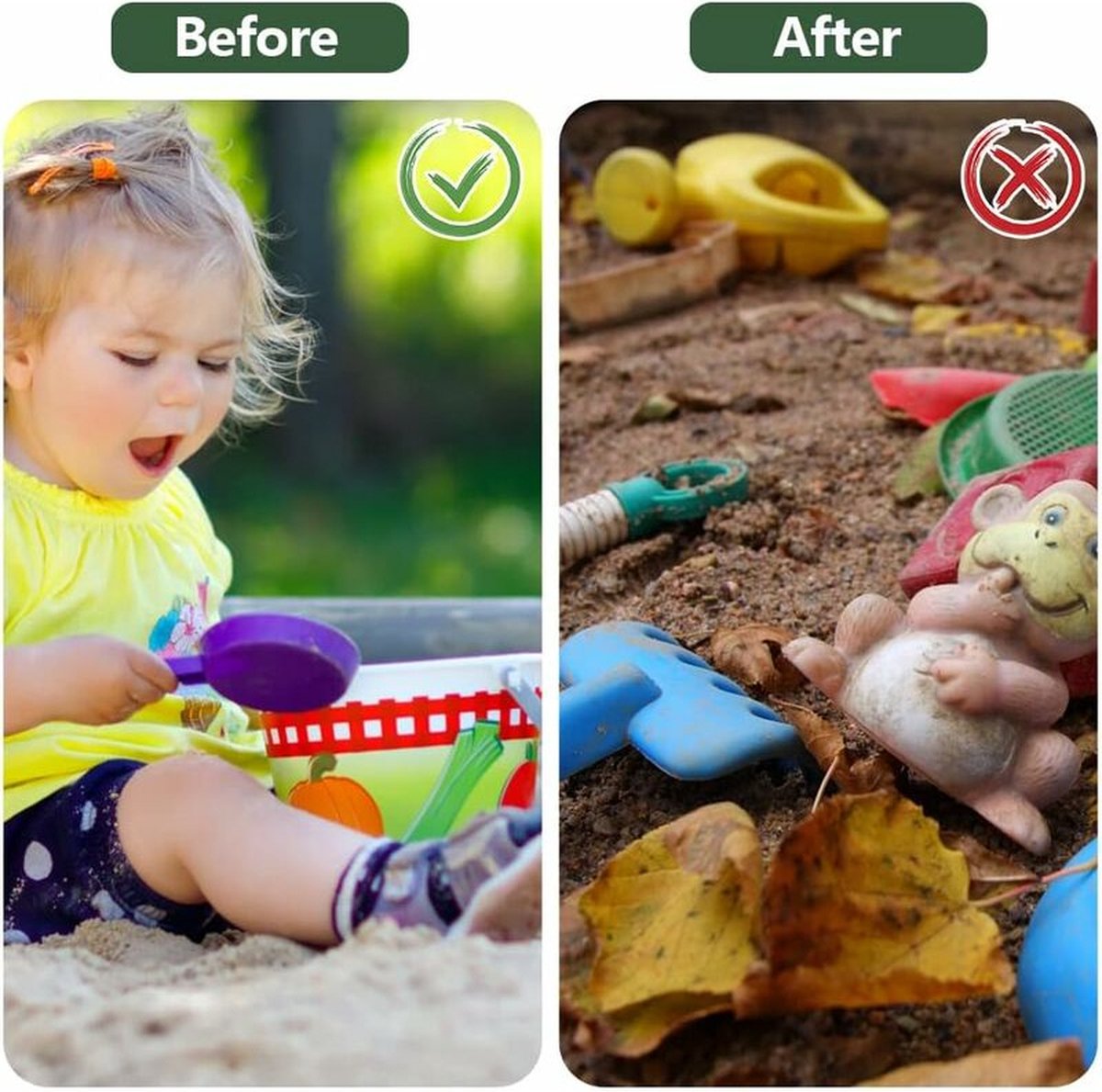 Waterproof sandpit cover - with drawstring - green - 120 x 20 cm - for sandpit, pool, patio, garden, square - Oxford cloth - waterproof, windproof — image 5