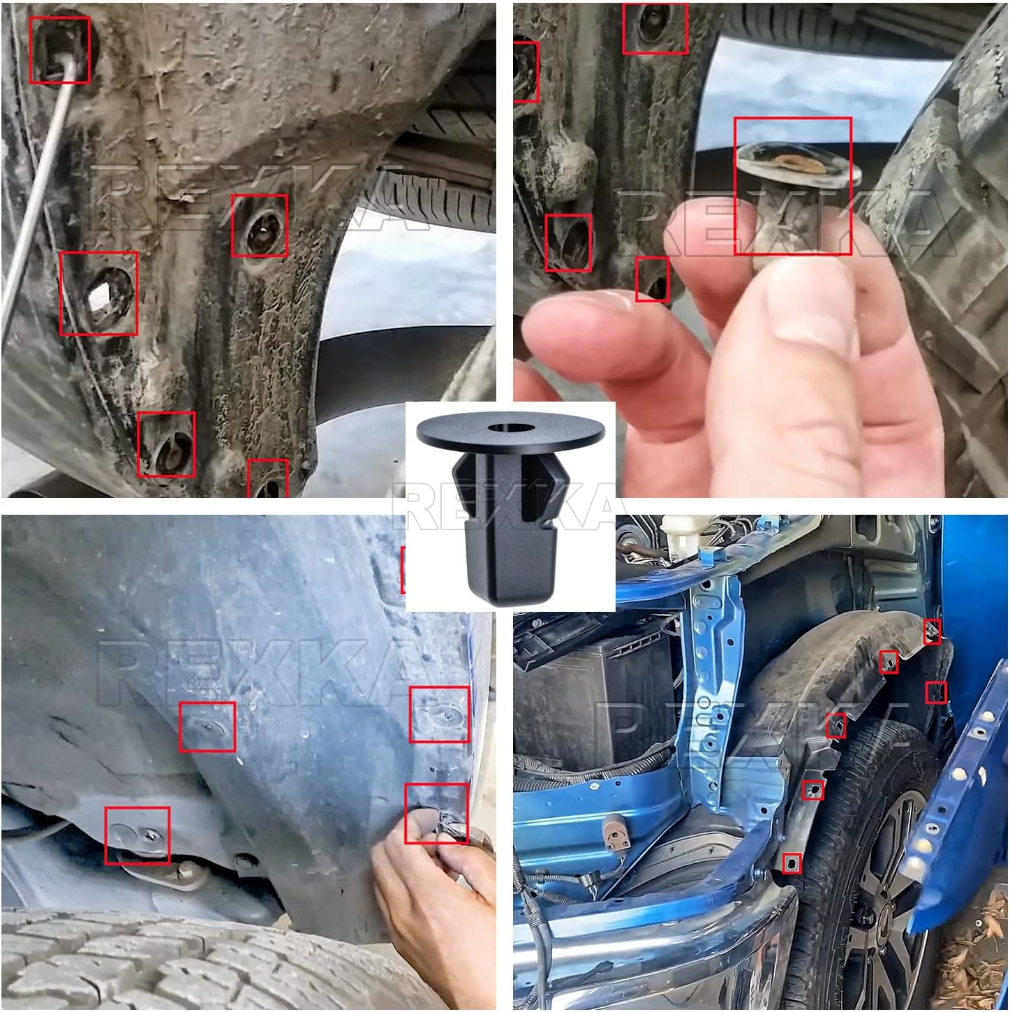 Rexka 40pcs Fender Liner Wheelhouse Liner Mud Guard Nylon Screw Grommet Nut Retainer Compatible with Toyota Lexus 90189-06013 Camry Corolla Highlander Tundra — image 5