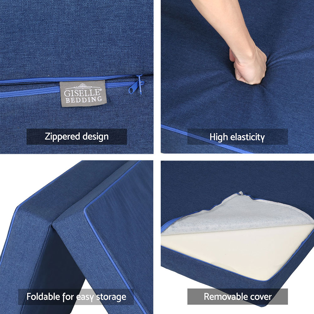 Giselle Bedding Foldable Mattress Folding Foam Single Blue — image 6