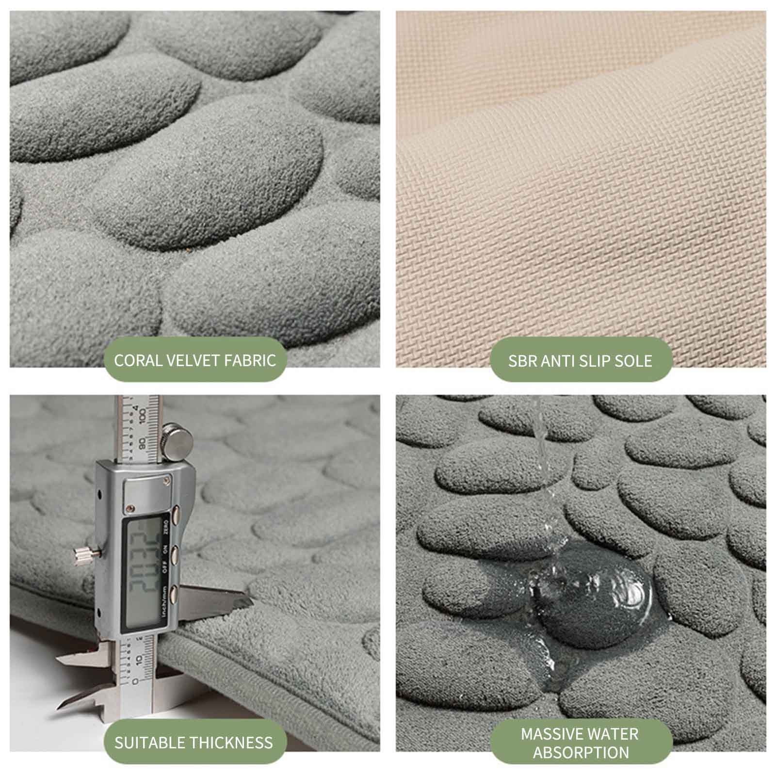 Cotton Bathroom Floor Mat - Super Soft, Water Absorbent, Non-Slip, Machine Washable, Ideal for Bathroom, Bedroom, and Kitchen, 40 x 61 cm — image 3