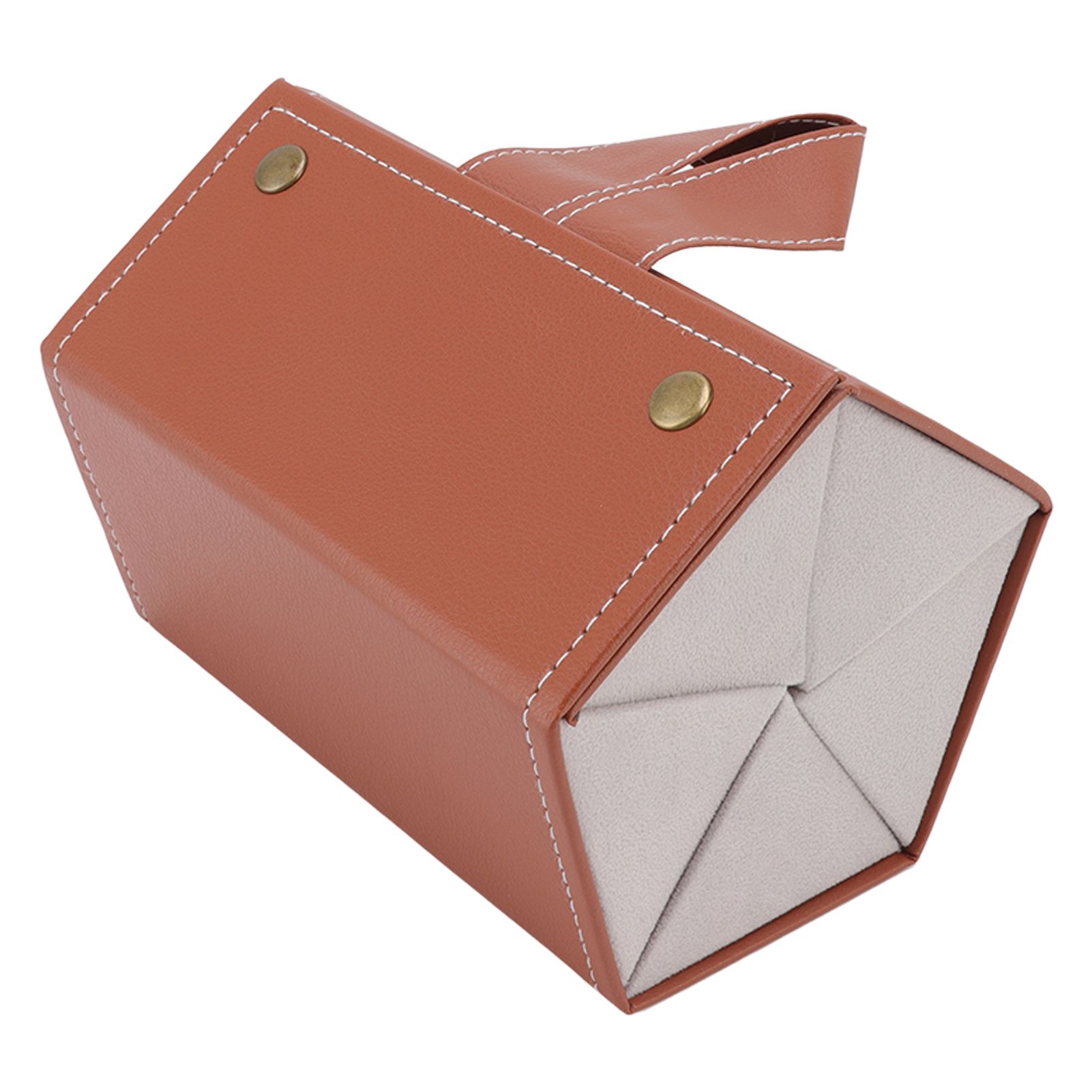 Sunglasses Organizer Case Multifunctional Multiple Slots PU Leather Travel Glasses Case Storage for Glasses Jewelry Brown — image 4