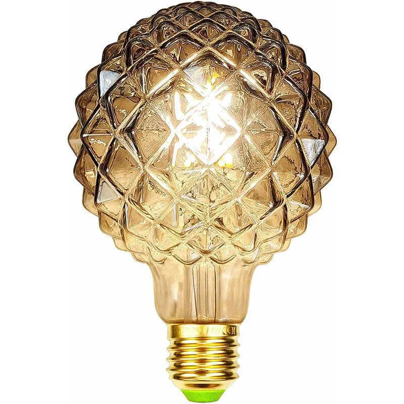 Retro LED Filament Edison Bulbs 4W Smoke Glass 220/240V E27 Crystal Decorative Light Bulbs Art Deco G95 Crystal — image 2