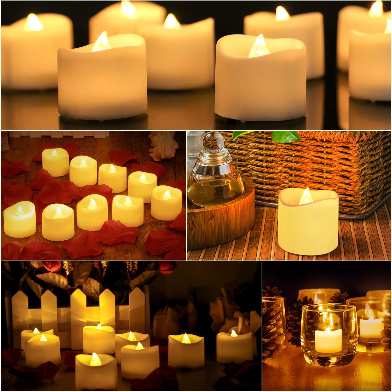 14x LED Candles - Moving Flame & Real Wax - 3D Wick - Battery Operated - For Christmas and Mood Lighting โ image 4