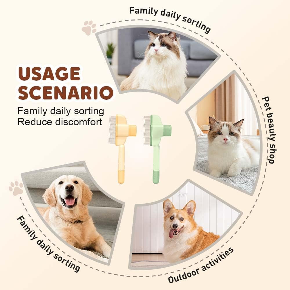 Avatore Zenbrush - Removes Fur & Relieves Pain, Zen Brush for Cats, Zenbrush Cat Comb, Self-Cleaning Cat Brush with Release Button, Cat Grooming Flea Brush for â image 6
