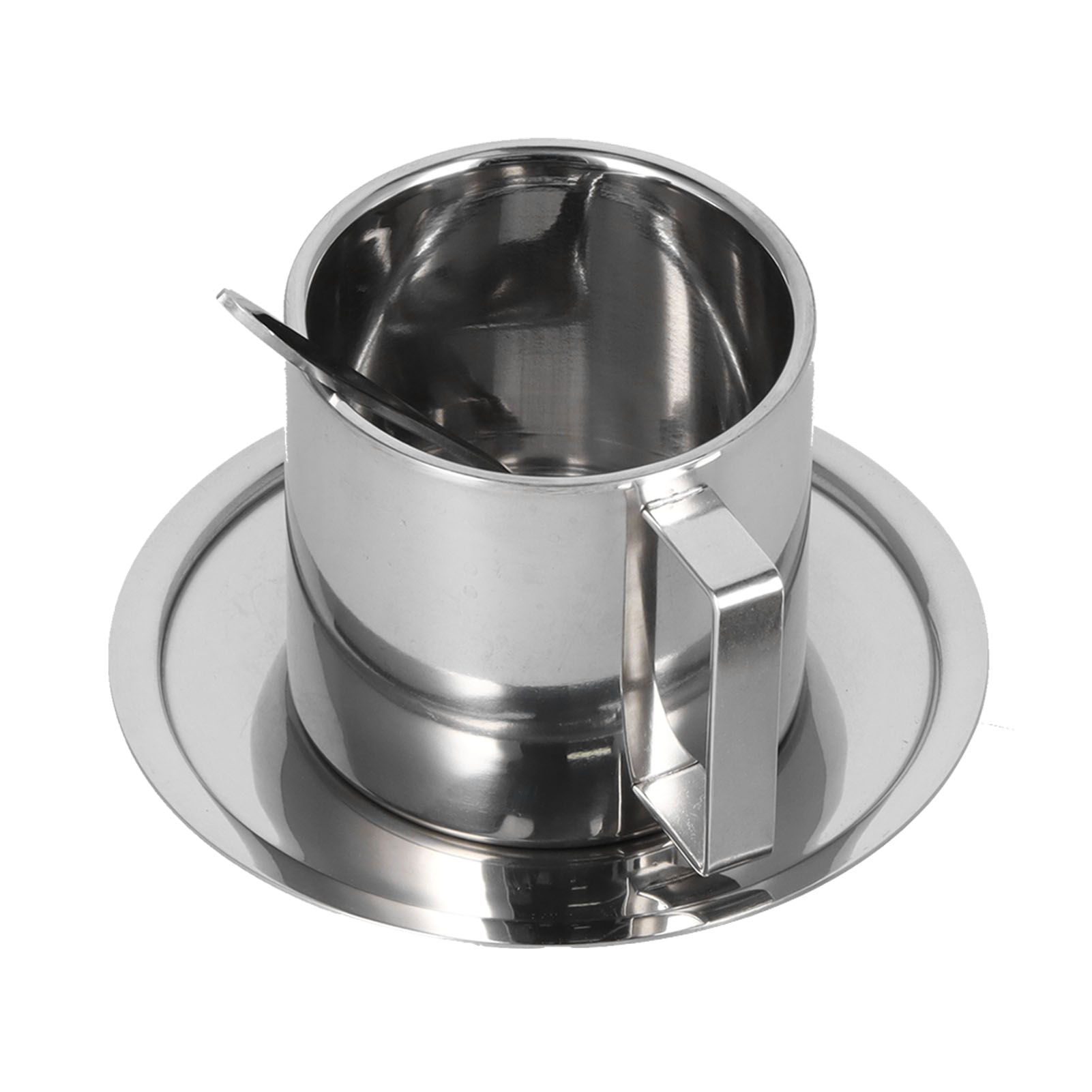 3PCS/Set Insulated Coffee Cup Set Stainless Steel Double Walled Mugs Milk Tea Cup with Saucer Spoon Set280ML โ image 4