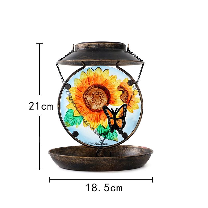 2 in 1 Bird Feeder Outdoors - Smart Bird Feeder with Solar Street Lamp, Waterproofing Garden Birdhouse (Sunflower) — image 4