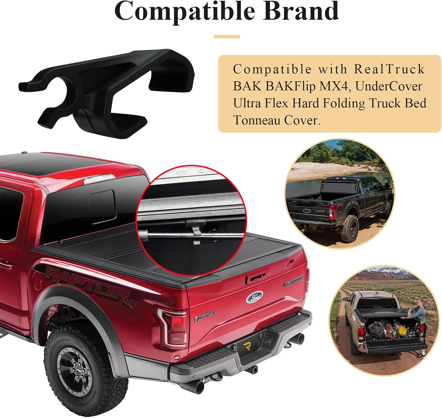 2 pcs 351B0024 Truck Bed Cover Clips, Tonneau Cover Prop Rod Clips, Compatible with RealTruck BAK BAKFlip MX4, Undercover Ultra Flex Hard Folding Truck Bed โ image 3