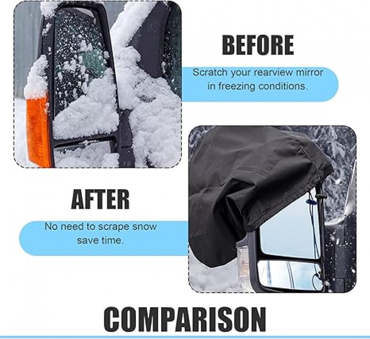 Pieces - Side Mirror Cover - Car Side Mirror Protective Cover - Anti-Frost Cover - Rearview Mirror Protective Cover - 420D Oxford Cloth - Universal — image 3
