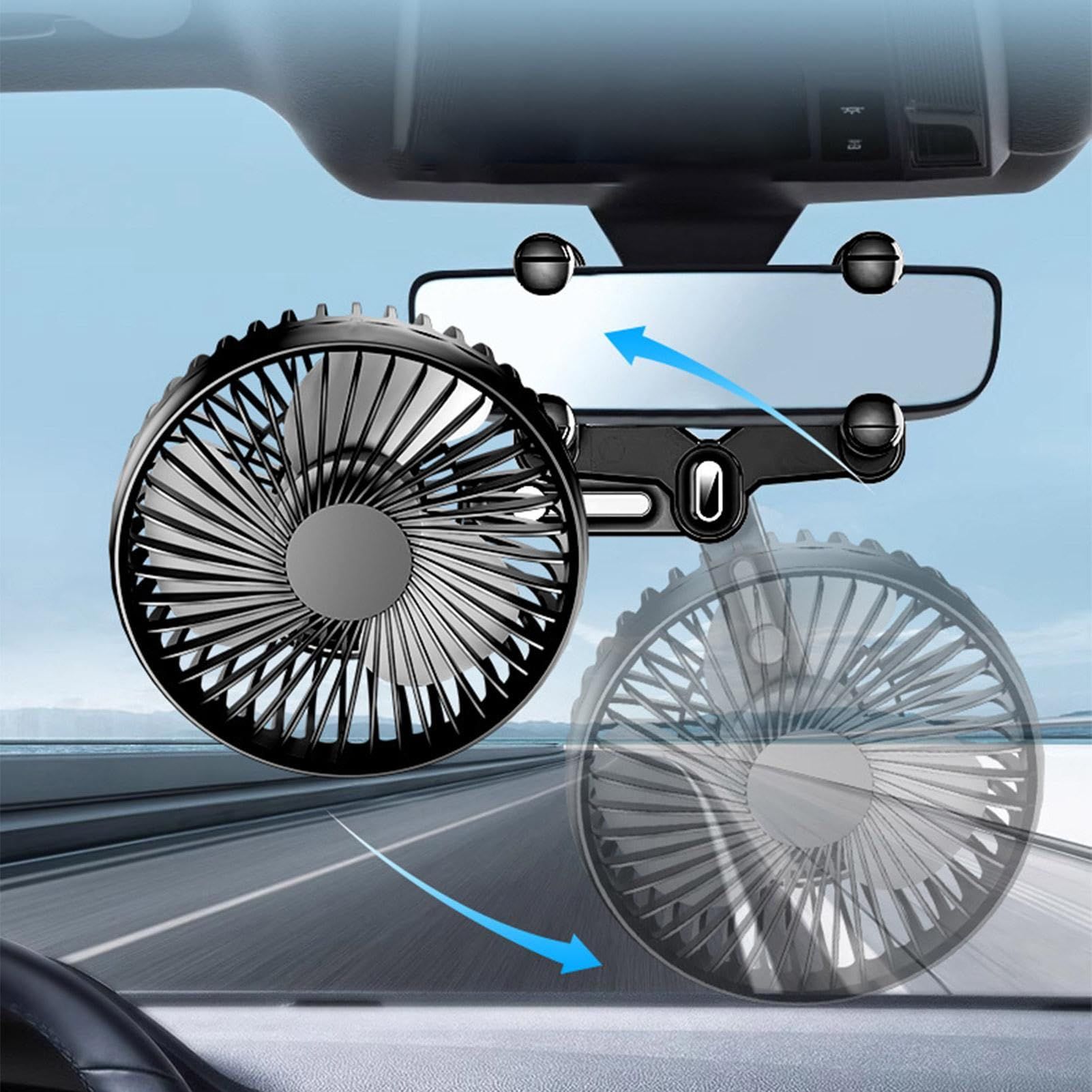 Stroller Fan, 5W Auto Cooling Fan with Universal Design, Battery Operated Fan for Rear View Mirror, Mini Handheld Desk Fan โ image 5