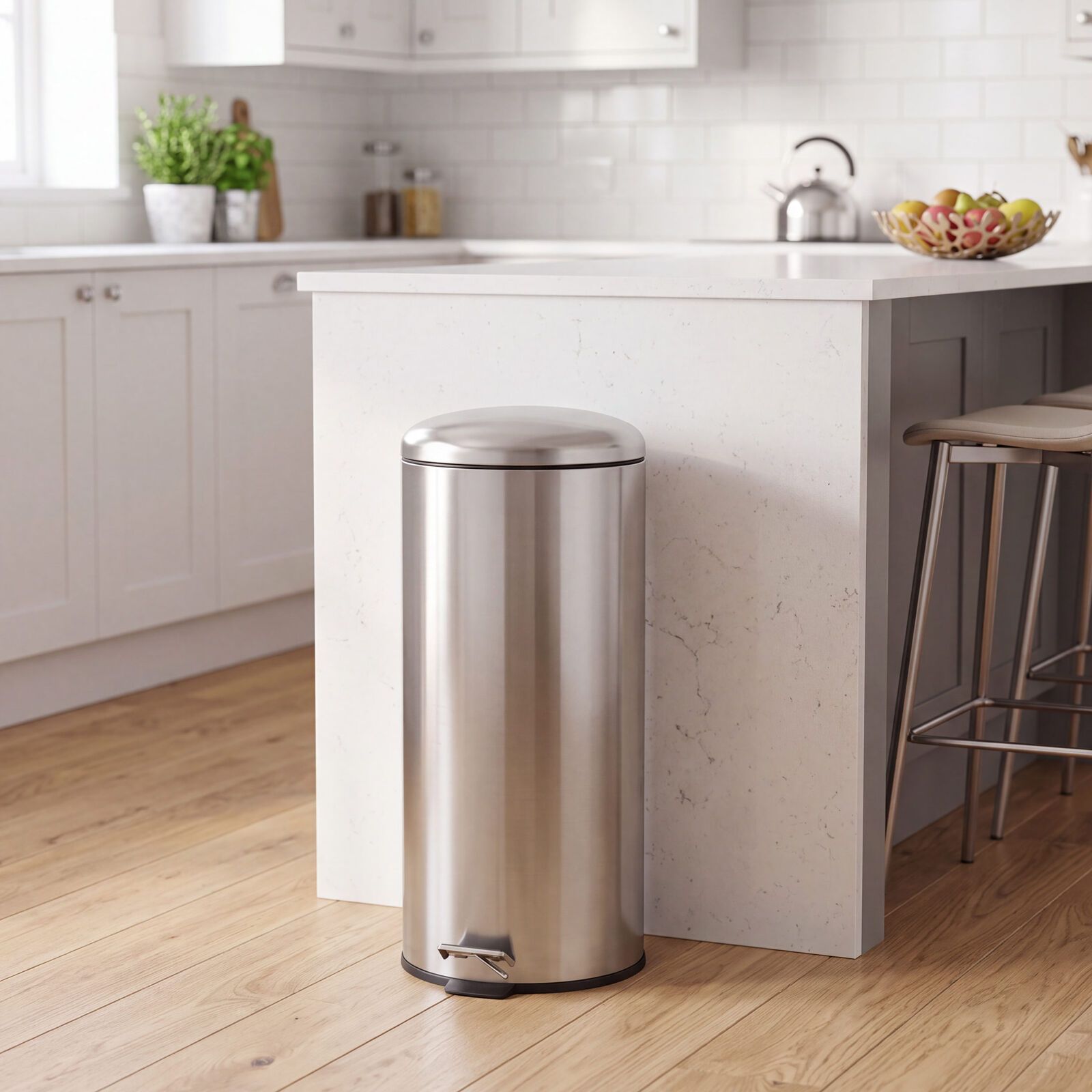 30L Pedal Bin with Stainless Steel and Plastic Construction — image 5
