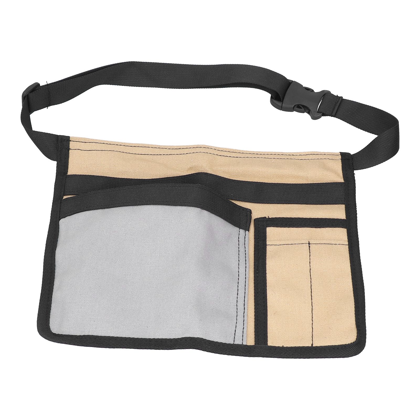 Unilateral Waist Hanging Tool Bag Wear Resistant Oxford Cloth Adjustable Tools Organizer for GardenKhaki Gray — image 3