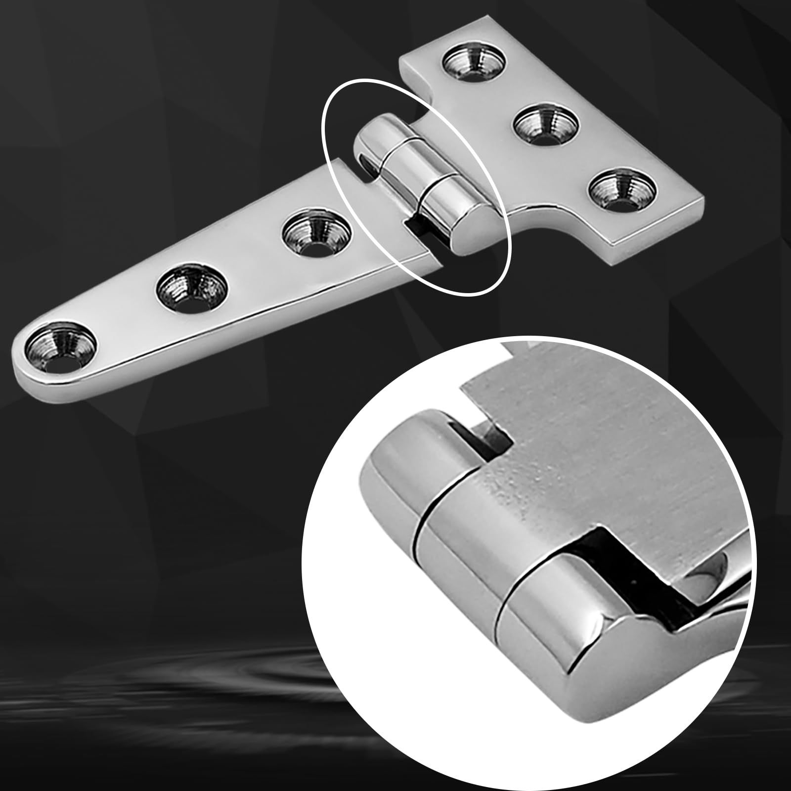 316 Stainless Steel T Hinges Marine Grade 4'' x 2" Heavy Duty Boat Hatch Hinge (100 mm X 54 mm) 2 Pack Casting Cabinet with Screws โ image 5