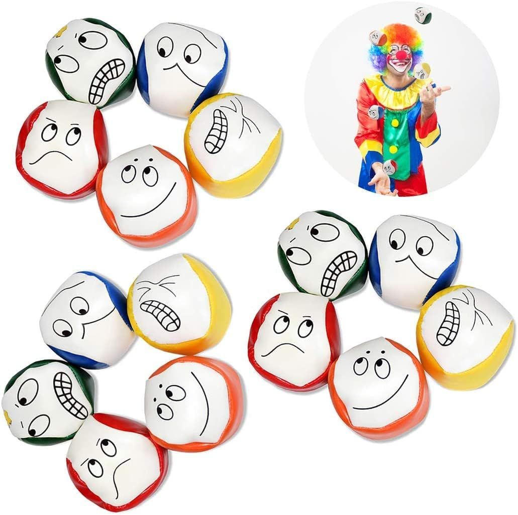 15 Piece Juggling Ball Set with Faces, 5 cm
