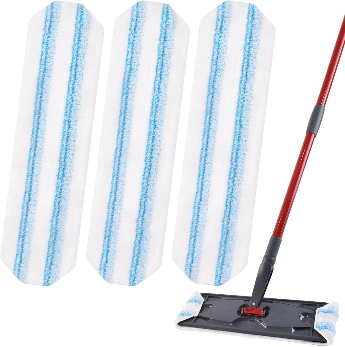3 pack - Suitable for Vileda H2Pro Flatmop Replacement - Suitable for OCedar H2pro flatmop - For hard floors - mop head replacement - replacement microfiber