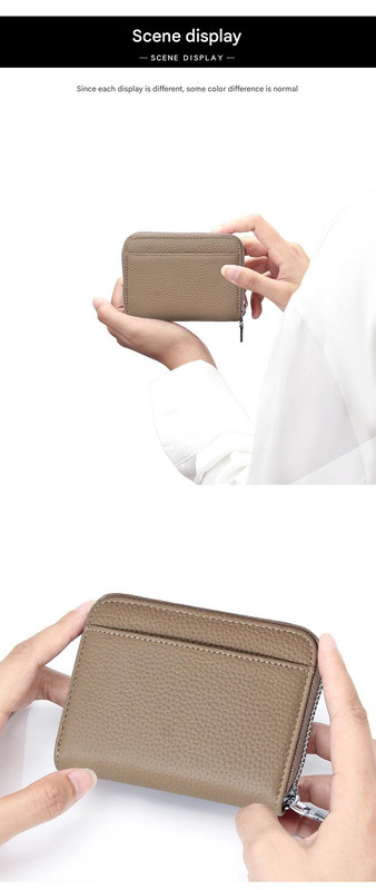 Genuine Leather RFID Blocking Accordion Card Holder & Coin Purse - Large Capacity Zip Wallet(red) โ image 6