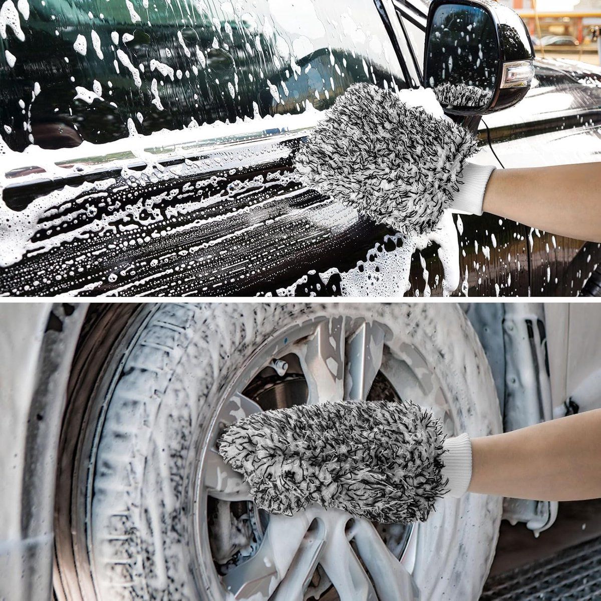 Rim Brush - Car Wheel Brush with Car Wash Mitt - Microfiber Rim Brush - Tire Brush - Wheel Brush - Rim Cleaner โ image 5