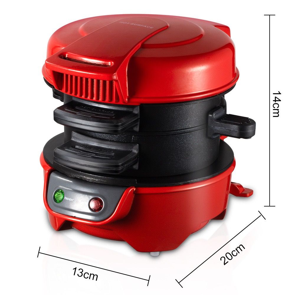 Electric Burger & Sandwich Maker for Home, Non-Stick Dual Heating Plates, Quick Breakfast Grill for Ham, Egg, and Toast, Compact Lightweight Design — image 2