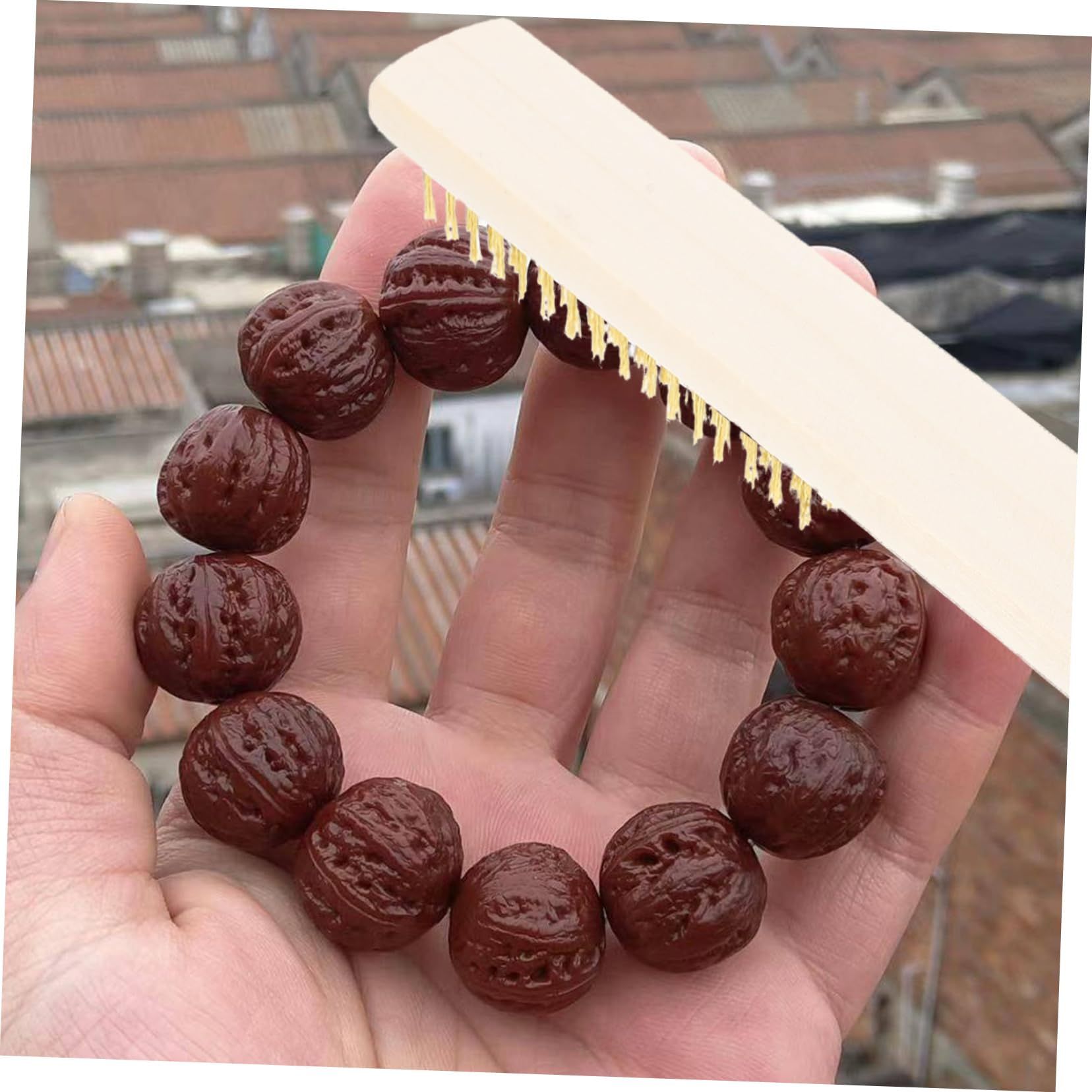 3 pcs Silk Brush Wood Handle Wire Brush Oil Paint Brush Steel Wire Walnut Wire Brush for Rust Removal Wooden Handle Clean — image 5