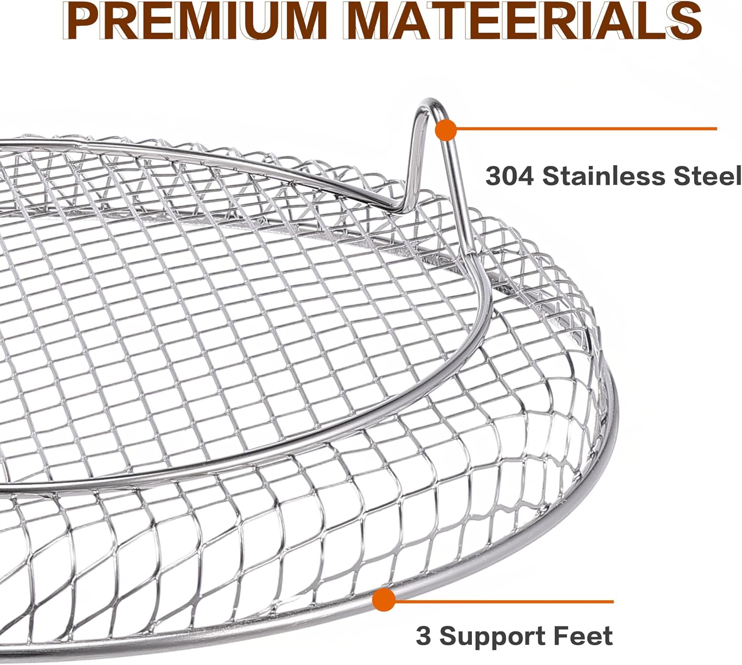 Multi-layer air fryer rack (3 round layers) - Air fryer baking pan - Air fryer grid - 304 stainless steel - Safe to use in air fryers, steam ovens โ image 3