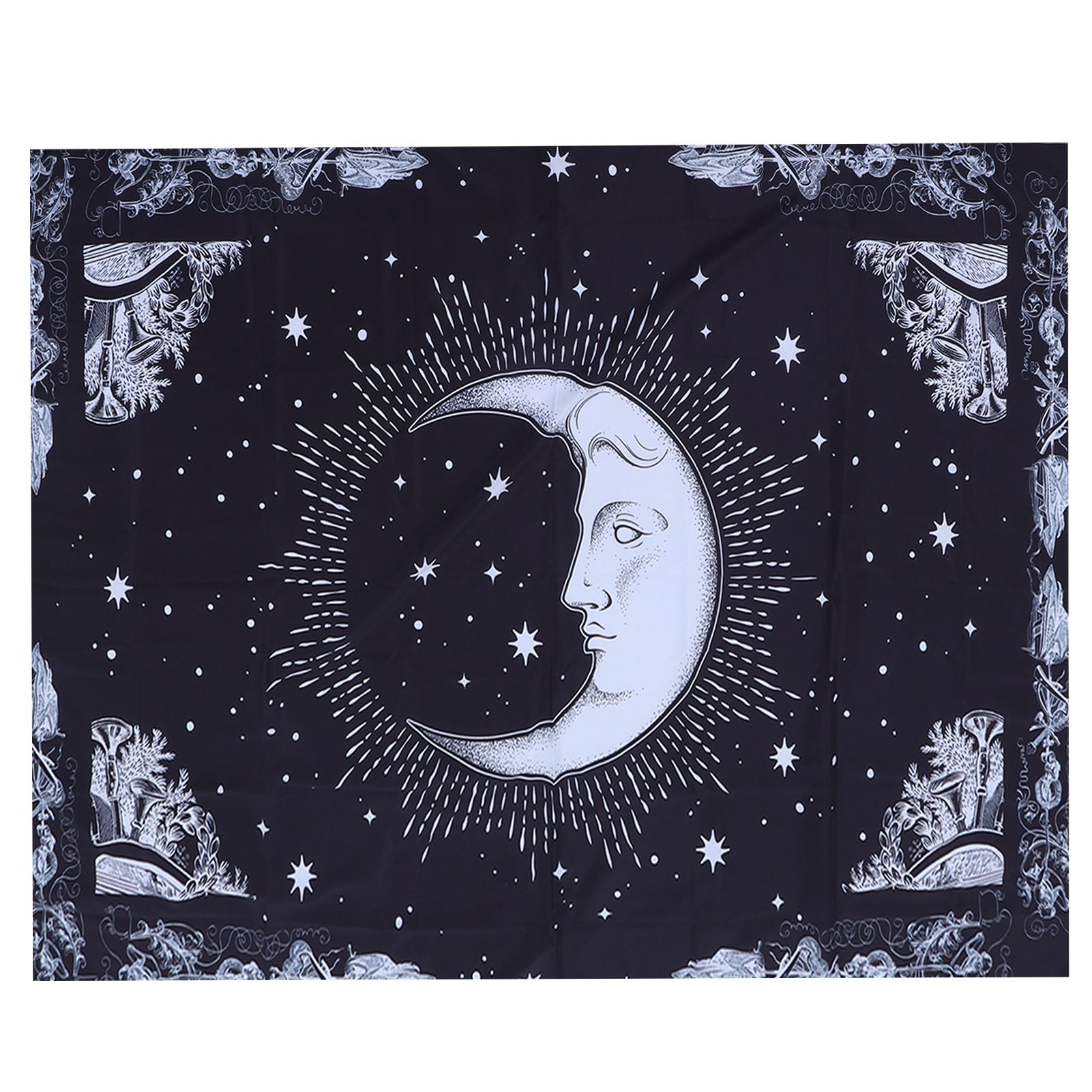 Wall Hanging Tapestry MoonPattern Background Decoration for Living Room Bedroom(150 × 130cm )