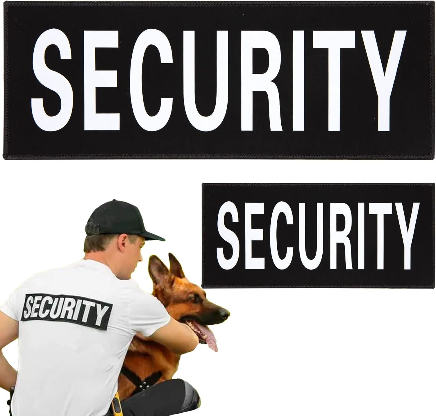 Security Patch 2 Pack Reflective Security Patch Hook and Loop Durable Fabric Patches with Reflective Printed Letters for Officer Guard Custom Uniforms Vest