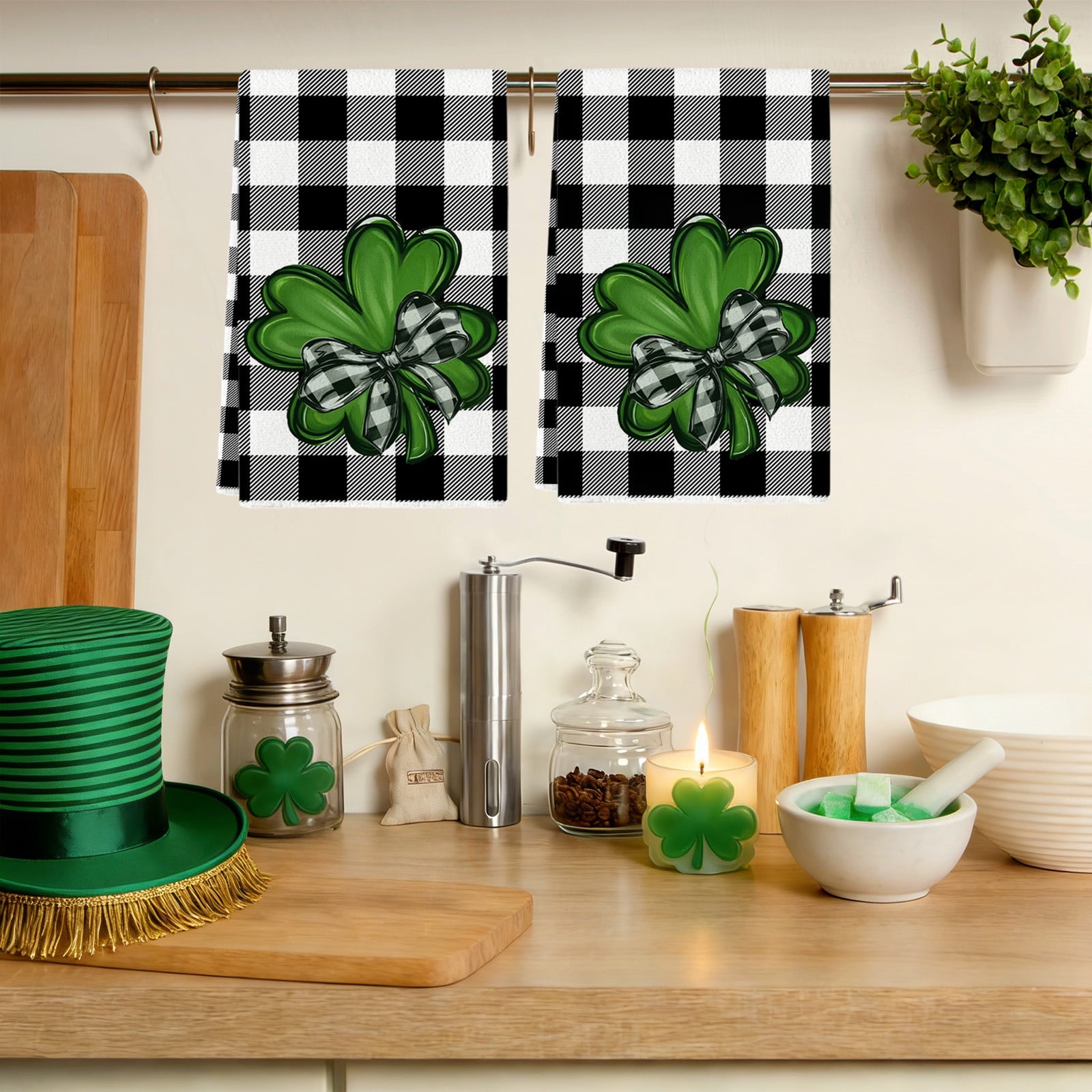 1 Piece Shamrock Kitchen Towel, St Patricks Day Decorative Dish Cloth for Kitchen Bathroom and Home, 15 x 24 in โ image 5